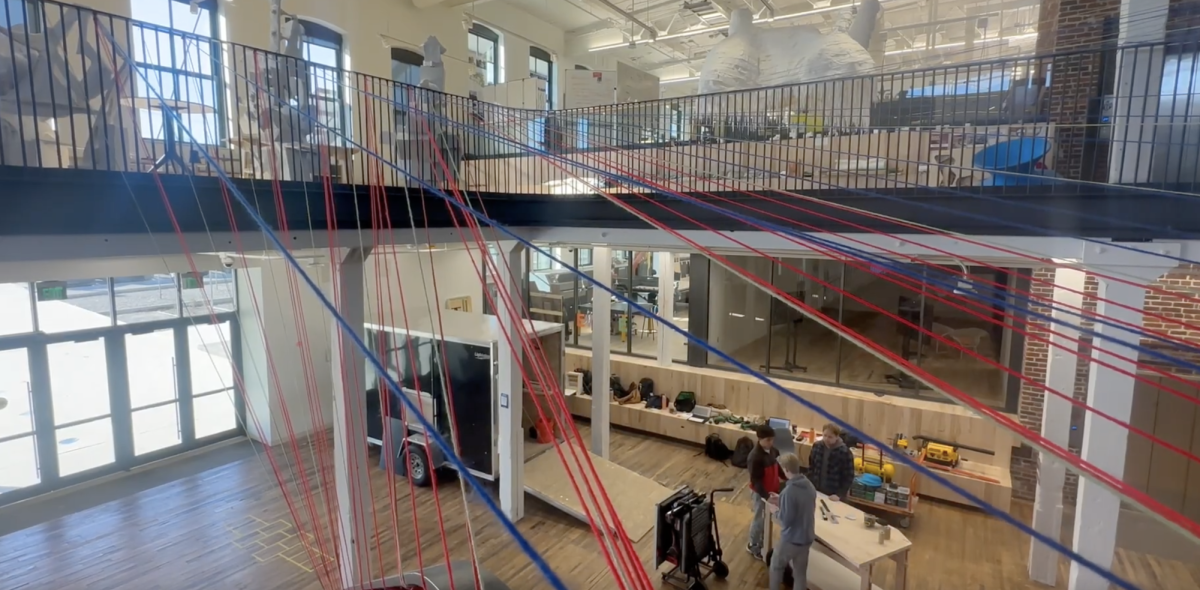 Students work inside the Gray Design Building on UK's campus. 